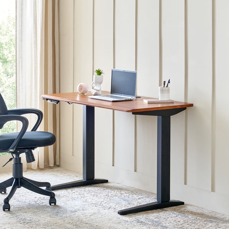 Ascent Solid Wood Top Adjustable Smart Study Desk - Oak