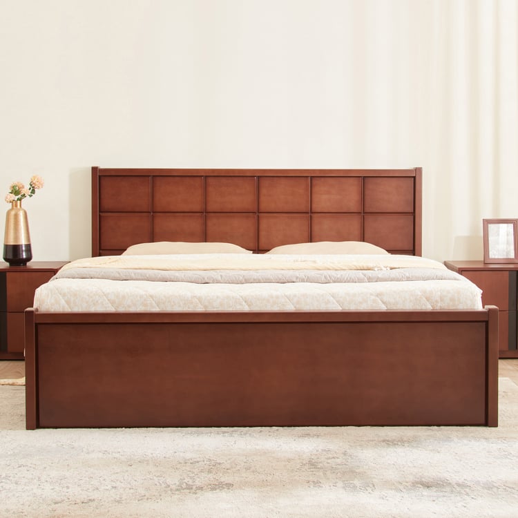 Denis Cresta Mahogany Wood King Bed - Walnut