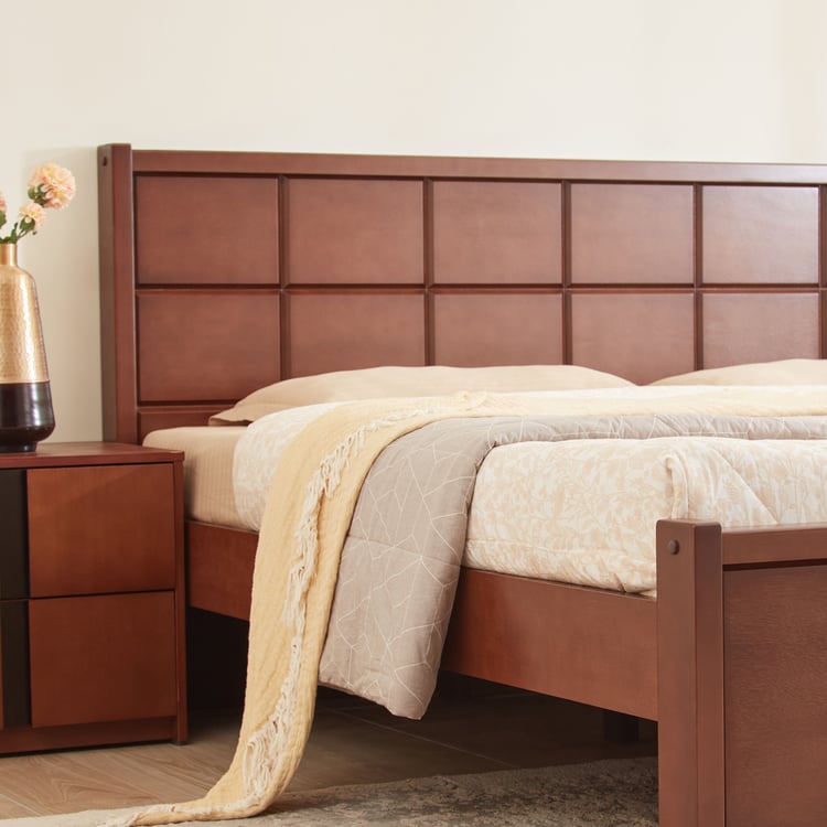 Denis Cresta Mahogany Wood King Bed - Walnut