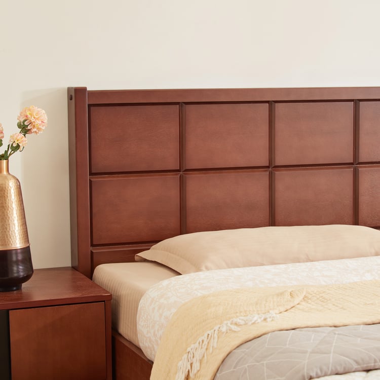 Denis Cresta Mahogany Wood King Bed - Walnut