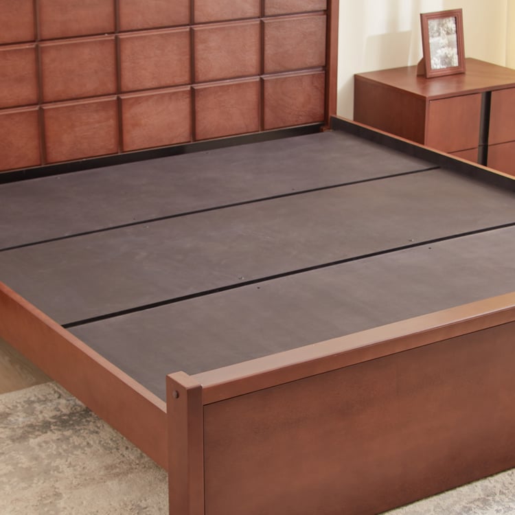 Denis Cresta Mahogany Wood King Bed - Walnut