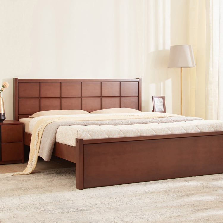 Denis Cresta Mahogany Wood Queen Bed - Walnut