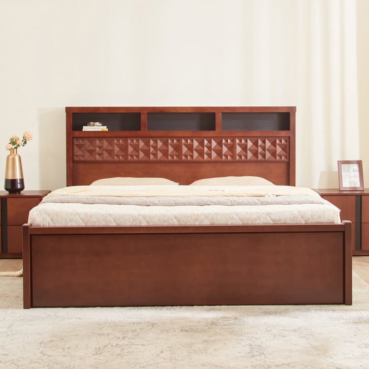 Denis Rio Mahogany Wood King Bed - Walnut