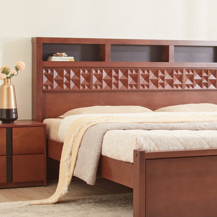 Denis Rio Mahogany Wood King Bed - Walnut