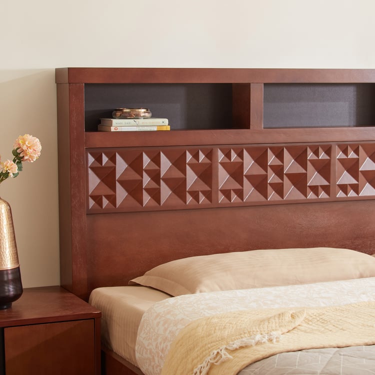 Denis Rio Mahogany Wood King Bed - Walnut