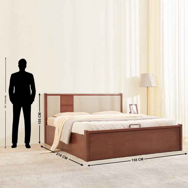 Denis Spector Queen Bed with Hydraulic Storage - Walnut