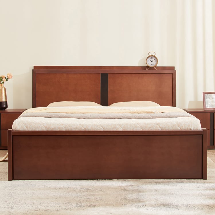 Denis Raiden Mahogany Wood King Bed - Walnut