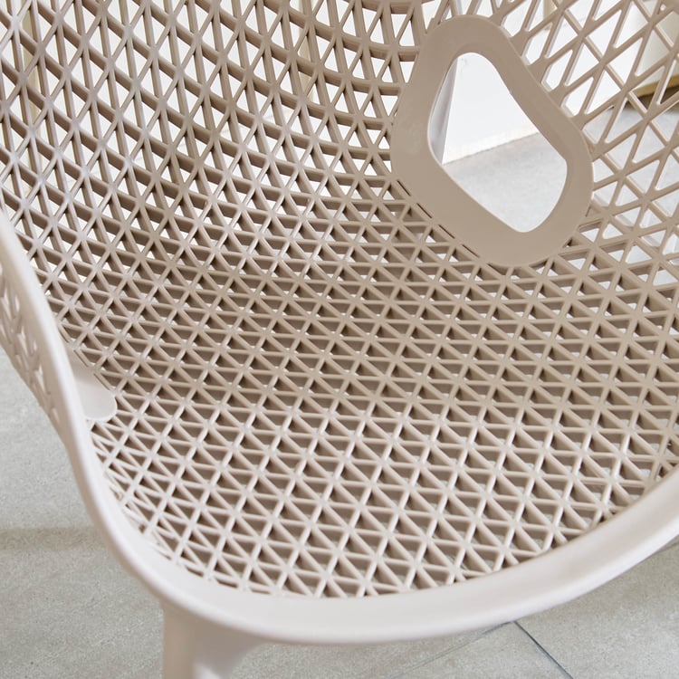 Mesh Static Polypropylene Outdoor Chair - Beige