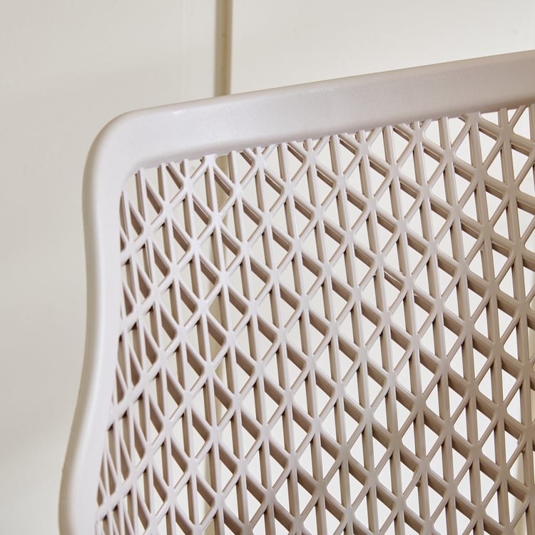 Mesh Static Polypropylene Outdoor Chair - Beige