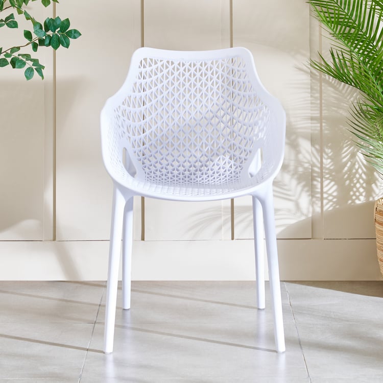 Mesh Static Polypropylene Outdoor Chair - White