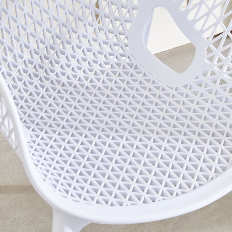 Mesh Static Polypropylene Outdoor Chair - White