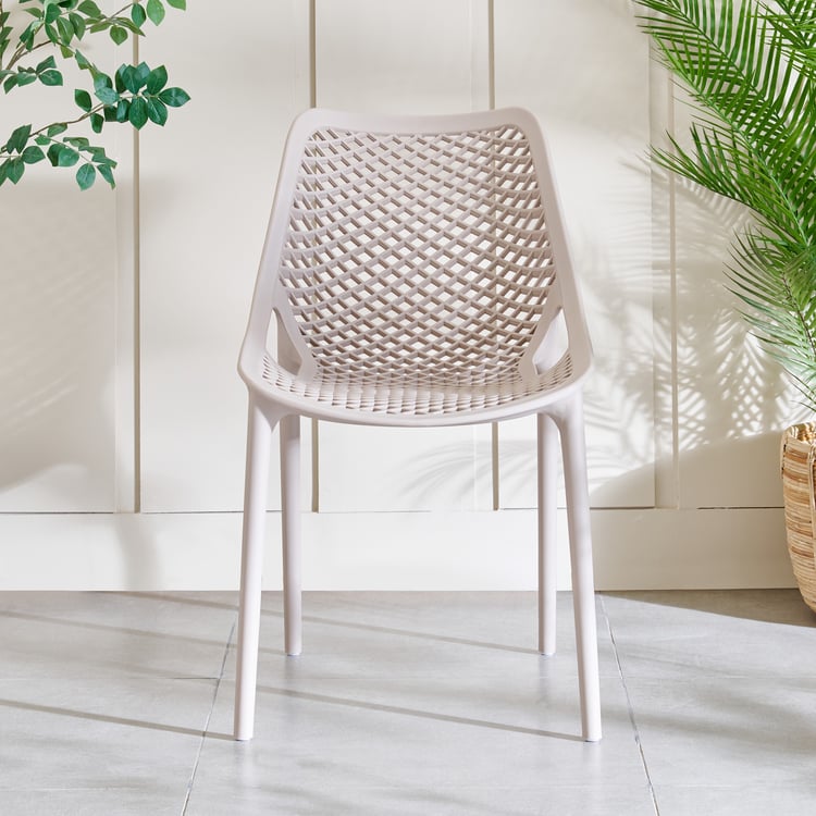 Mesh Static Polypropylene Outdoor Chair - Beige