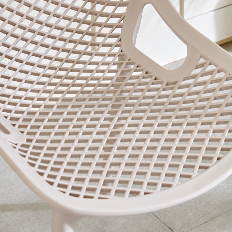 Mesh Static Polypropylene Outdoor Chair - Beige