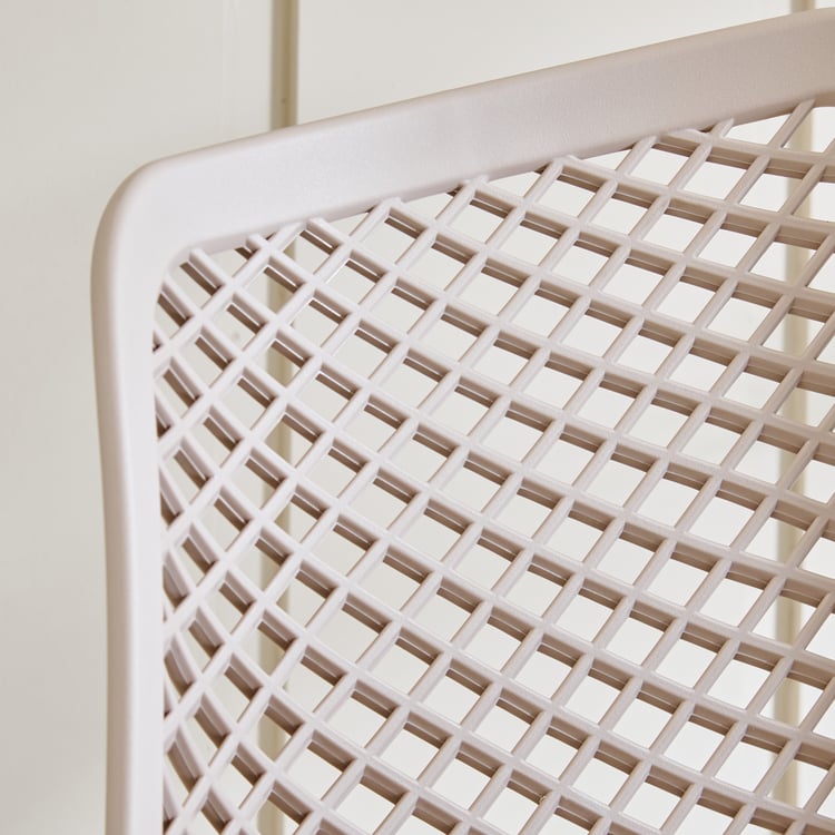 Mesh Static Polypropylene Outdoor Chair - Beige