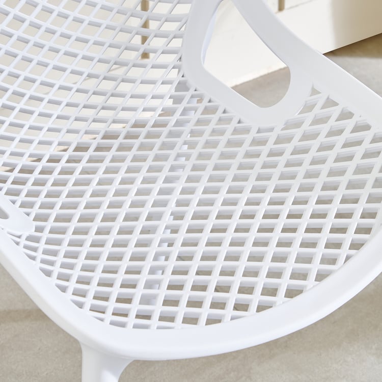 Mesh Static Polypropylene Outdoor Chair - Beige