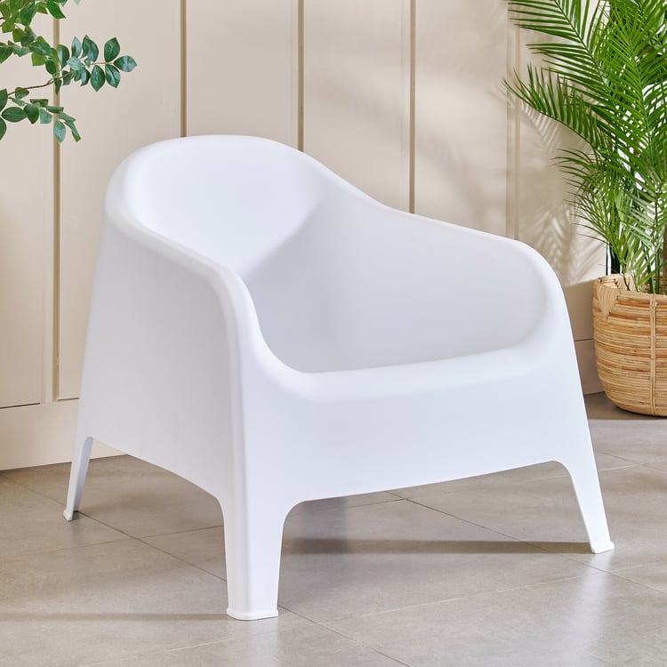 Domino Polypropylene Outdoor Chair - White