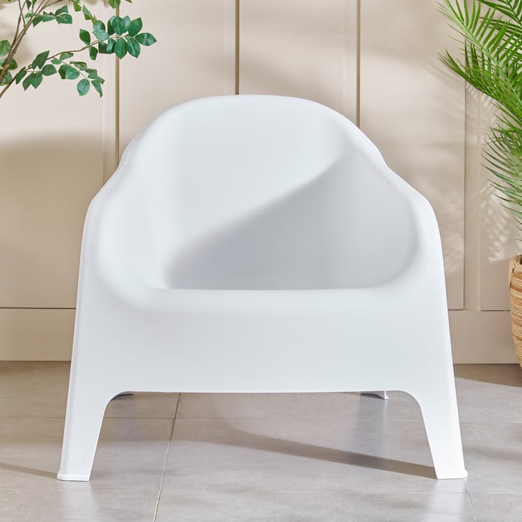 Domino Polypropylene Outdoor Chair - White