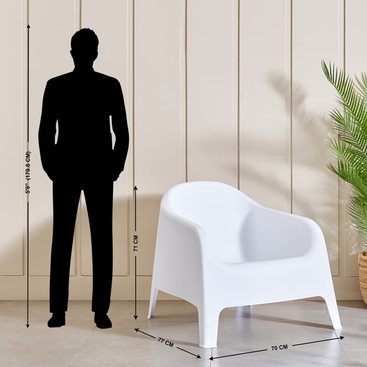 Domino Polypropylene Outdoor Chair - White