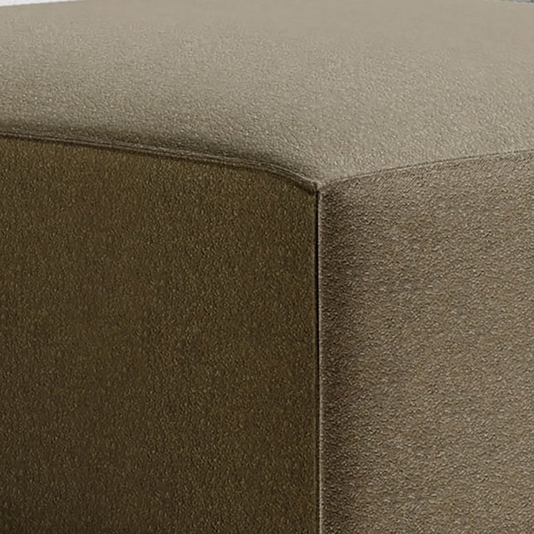 Helios Brigade Fabric Ottoman - Brown