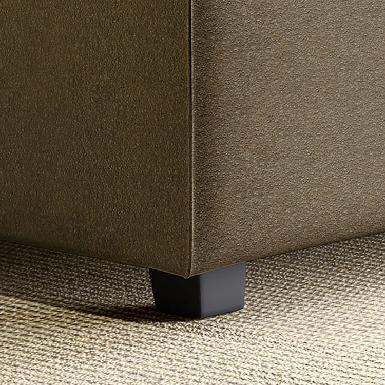 Helios Brigade Fabric Ottoman - Brown