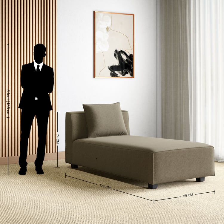 Helios Brigade 1-Seater Lounge Sofa with Cushion - Brown