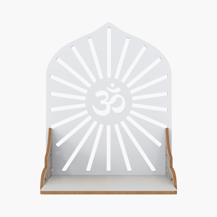 HOME SPARKLE Om Mandir Wall Shelf - White