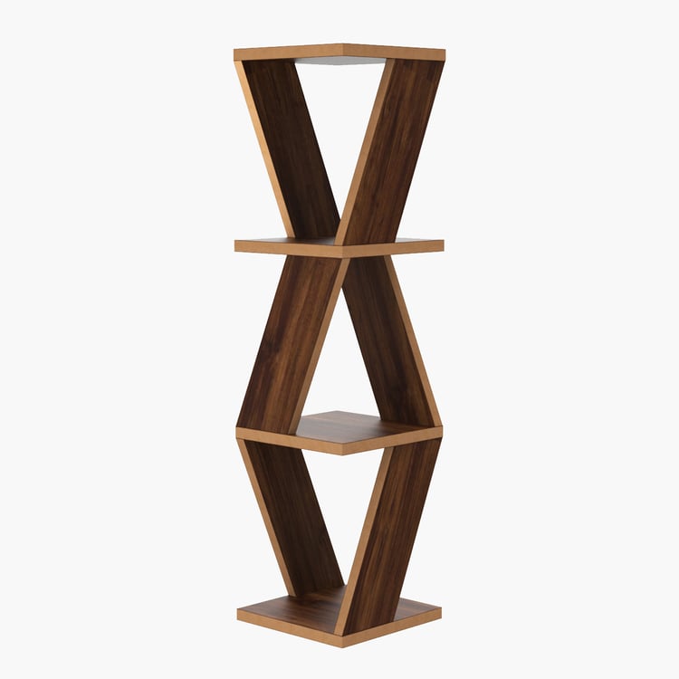 HOME SPARKLE 3-Tier Corner Wall Shelf - Brown