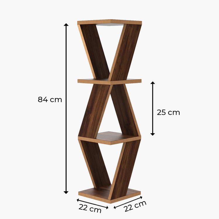HOME SPARKLE 3-Tier Corner Wall Shelf - Brown