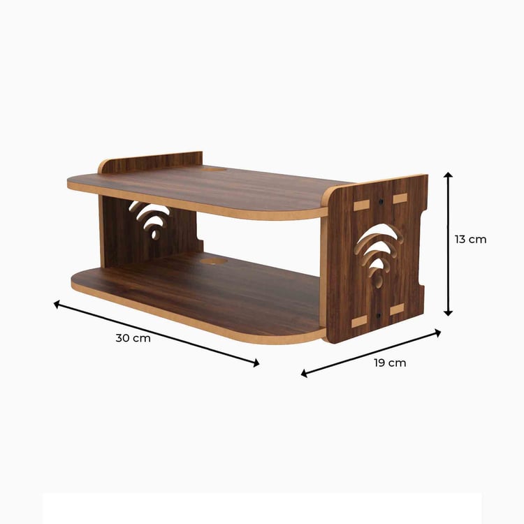 HOME SPARKLE Set Top Box and Wi-Fi Router Floating Wall Shelf - Brown