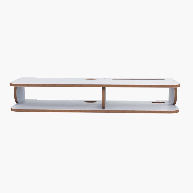 HOME SPARKLE Double Shelf Set Top Box and WiFi Router Holder - White