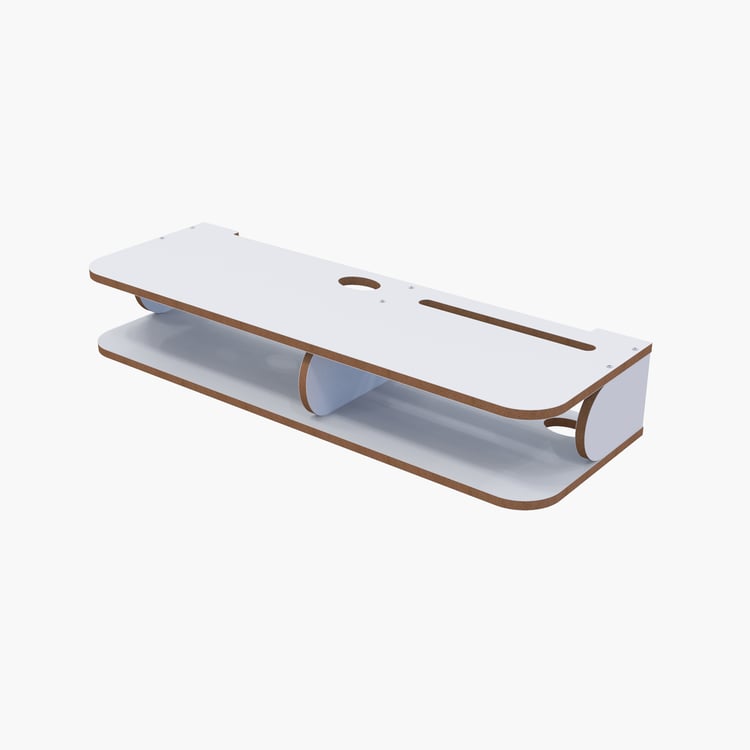 HOME SPARKLE Double Shelf Set Top Box and WiFi Router Holder - White