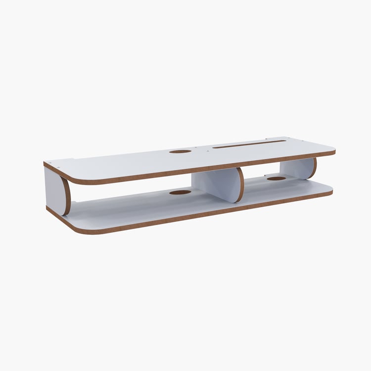 HOME SPARKLE Double Shelf Set Top Box and WiFi Router Holder - White