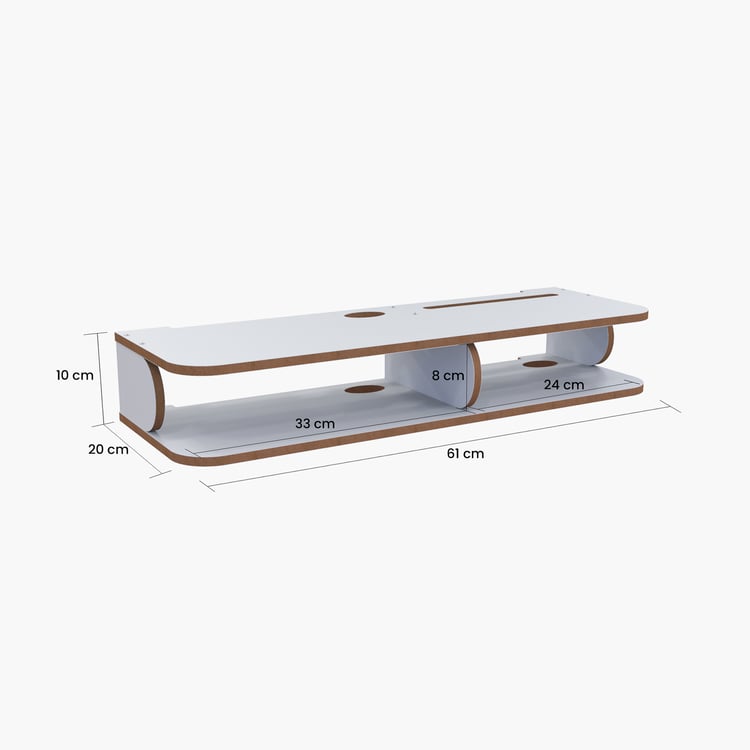 HOME SPARKLE Double Shelf Set Top Box and WiFi Router Holder - White