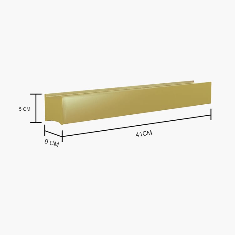 HOME SPARKLE Set of 3 Floating Wall Shelves - Gold