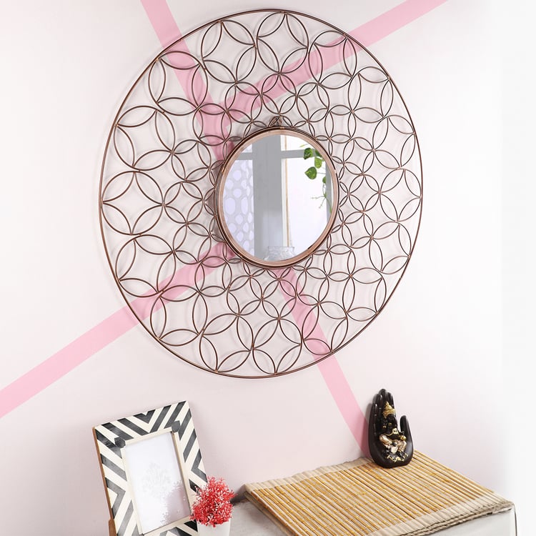 HOME SPARKLE Metal Wall Mirror - 81x81cm