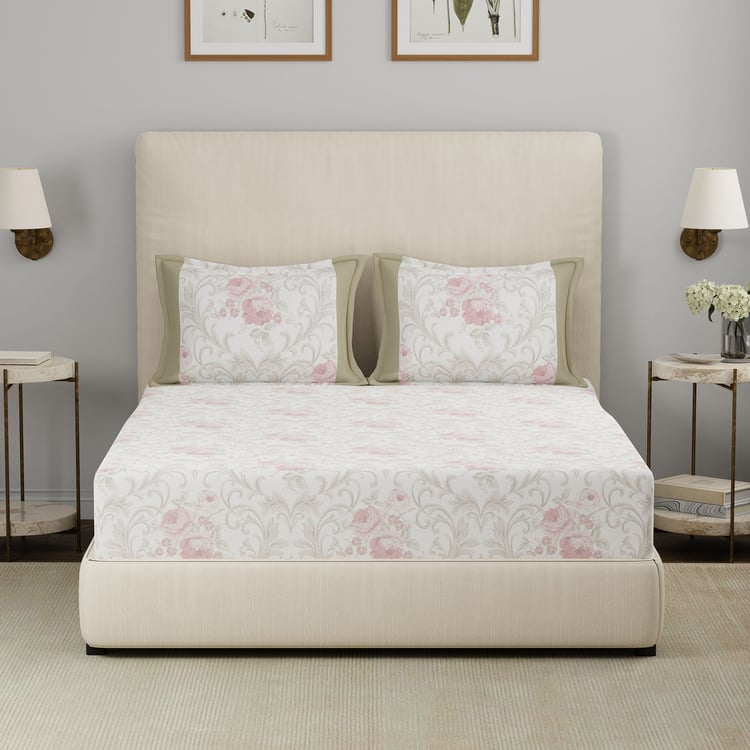 MASPAR Hermosa Eclectic Garden Cotton Printed 3Pcs Super King Bedsheet Set