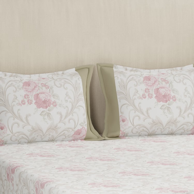 MASPAR Hermosa Eclectic Garden Cotton Printed 3Pcs Super King Bedsheet Set