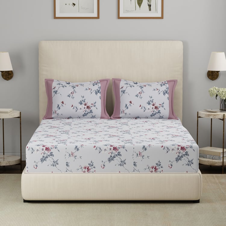 MASPAR Hermosa Eclectic Garden Cotton Printed 3Pcs Super King Bedsheet Set