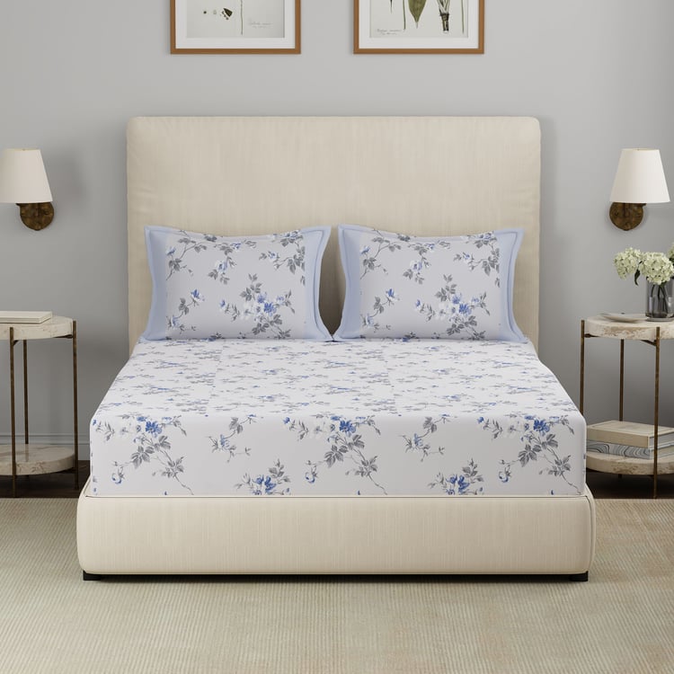 MASPAR Hermosa Eclectic Garden Cotton Printed 3Pcs Super King Bedsheet Set