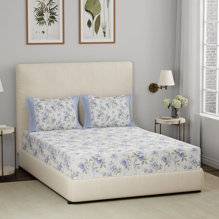 MASPAR Hermosa Eclectic Garden Cotton Printed 3Pcs Queen Bedsheet Set