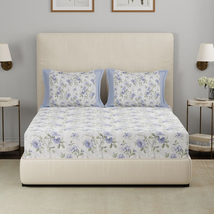 MASPAR Hermosa Eclectic Garden Cotton Printed 3Pcs Queen Bedsheet Set