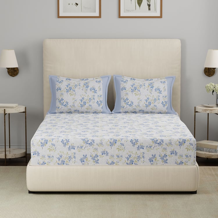 MASPAR Hermosa Eclectic Garden Cotton Printed 3Pcs Queen Bedsheet Set