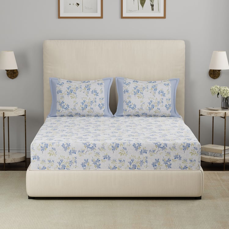 MASPAR Hermosa Eclectic Garden Cotton Printed 3Pcs Super King Bedsheet Set