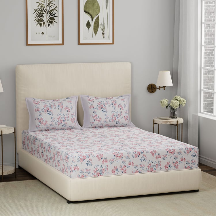 MASPAR Hermosa Eclectic Garden Cotton Printed 3Pcs Queen Bedsheet Set