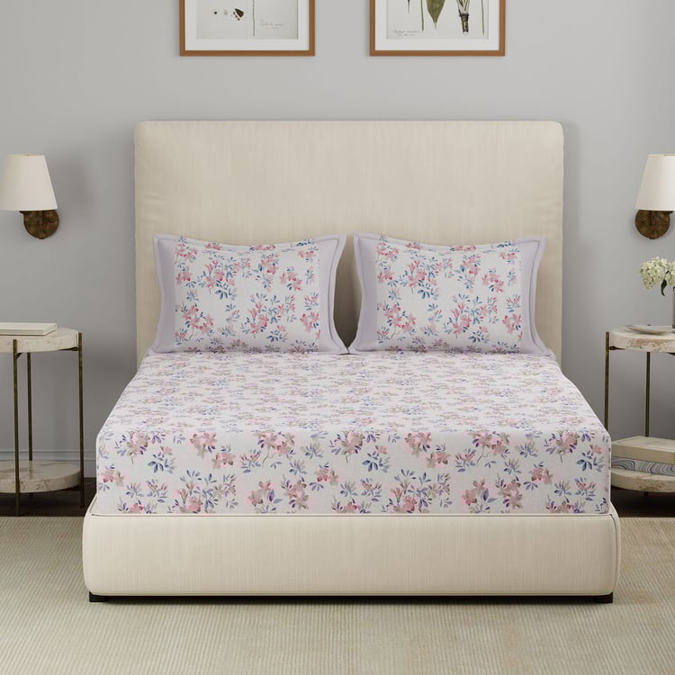 MASPAR Hermosa Eclectic Garden Cotton Printed 3Pcs Queen Bedsheet Set