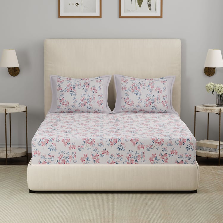MASPAR Hermosa Eclectic Garden Cotton Printed 3Pcs Super King Bedsheet Set