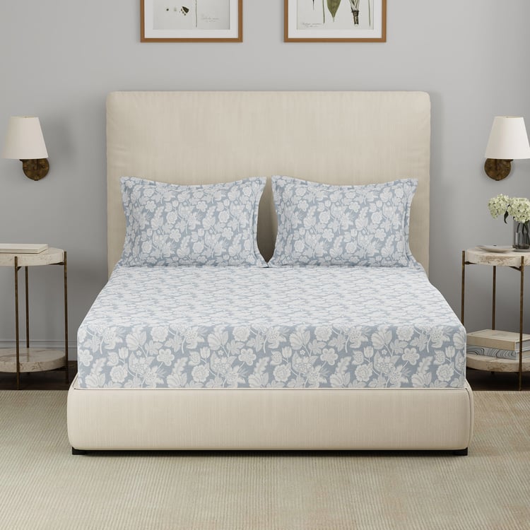 MASPAR Hermosa Eclectic Garden Cotton Printed 3Pcs Super King Bedsheet Set