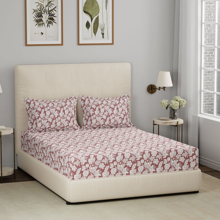 MASPAR Hermosa Eclectic Garden Cotton Printed 3Pcs Super King Bedsheet Set