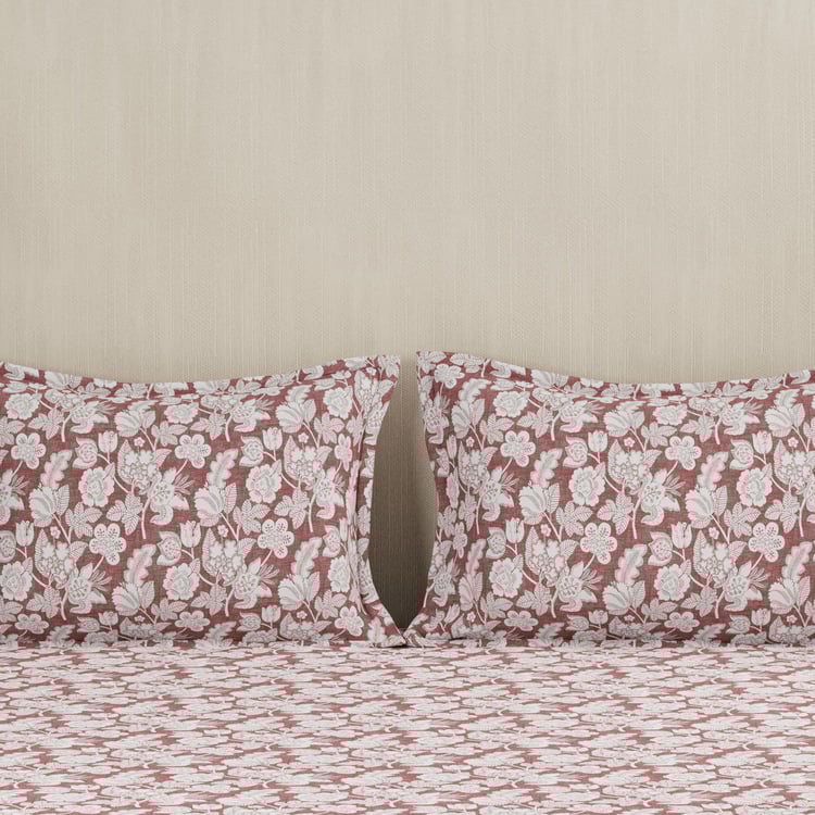 MASPAR Hermosa Eclectic Garden Cotton Printed 3Pcs Super King Bedsheet Set