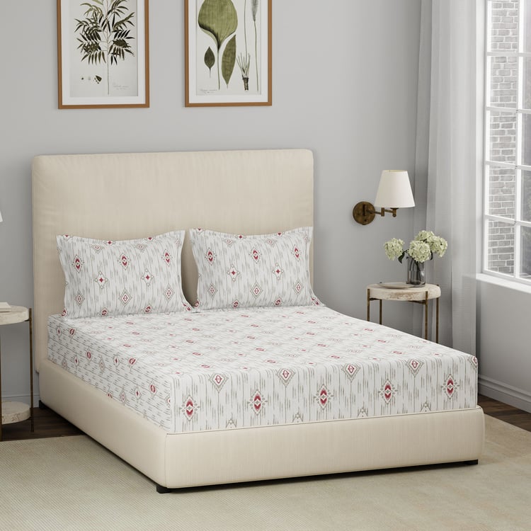 MASPAR Hermosa Eclectic Garden Cotton Printed 3Pcs Super King Bedsheet Set